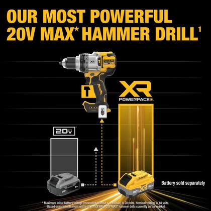 Imagem de Parafusadeira Furadeira S/ Bateria 20v XR Dewalt DCD1007B