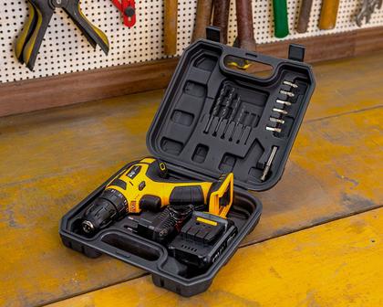 Imagem de Parafusadeira Furadeira Sem Fio 12v 12k3 Mandril 10mm Broca Maleta Wap