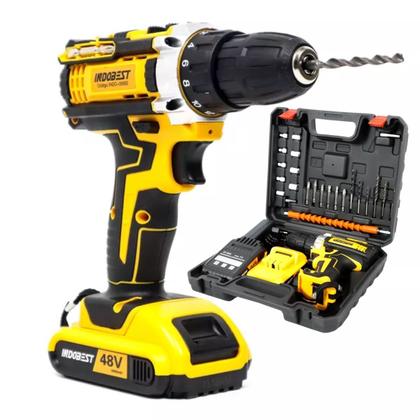 Imagem de Parafusadeira Furadeira Sem Fio 48 2 Baterias 340w C/brocas