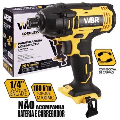 Imagem de Parafusadeira Impacto Sem Fio 20v Encaixe Sextavo 1/4 WBR