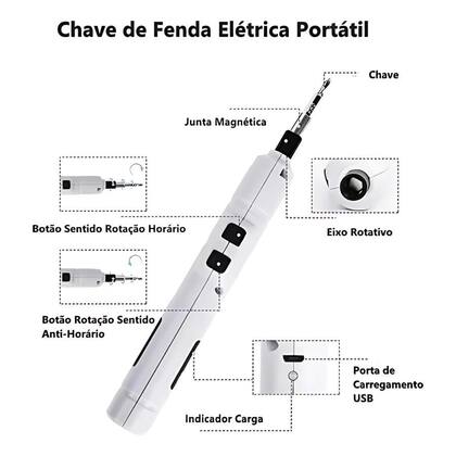 Imagem de Parafusadeira Sem Fio Compacta e Recarregável para Eletrônicos