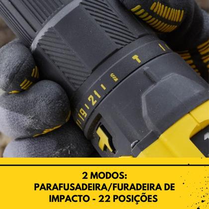 Imagem de Parafusadeira Stanley SCD711B-B3 c/ Kit Bat 2Ah+4Ah e Carregador