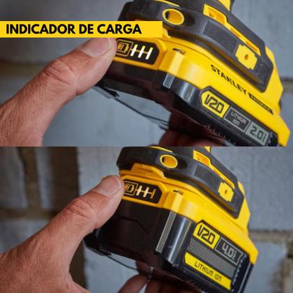 Imagem de Parafusadeira Stanley SCD711B-B3 c/ Kit Bat 2Ah+4Ah e Carregador