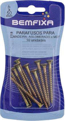 Imagem de Parafuso 5 x 50mm CPA Cartela com 10 Unidades - Bemfixa