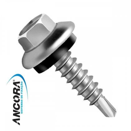 Imagem de Parafuso Auto Brocante Sextavado Com Arruela Ancora   14 X2''