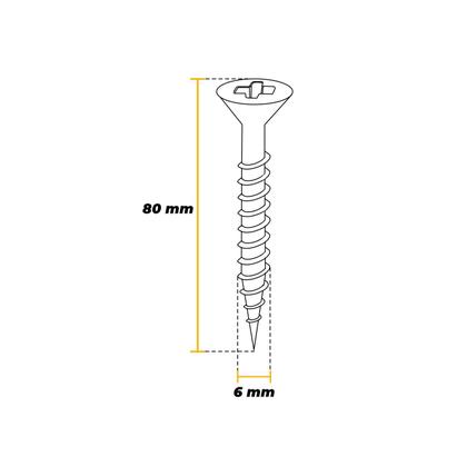 Imagem de Parafuso Ciser 6,0 X 80 Mm Cabeça Chata Cx 100