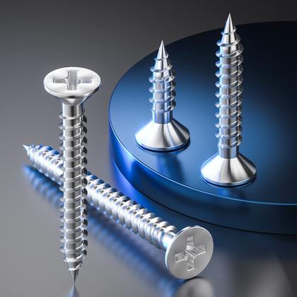 Imagem de Parafuso de madeira Wensilon 304 de cabeça plana de aço inoxidável 8x1 /2 (500)