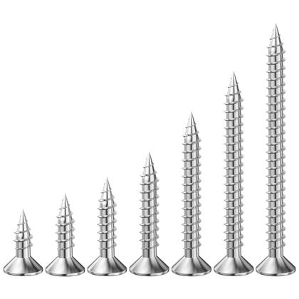 Imagem de Parafuso de madeira Wensilon 304 de cabeça plana de aço inoxidável 8x1 /2 (500)