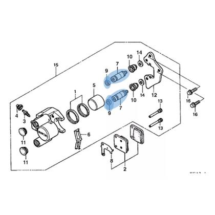 Imagem de Parafuso Deslizante Pinça Freio, Oring Cg125 Titan 00.04 Kit