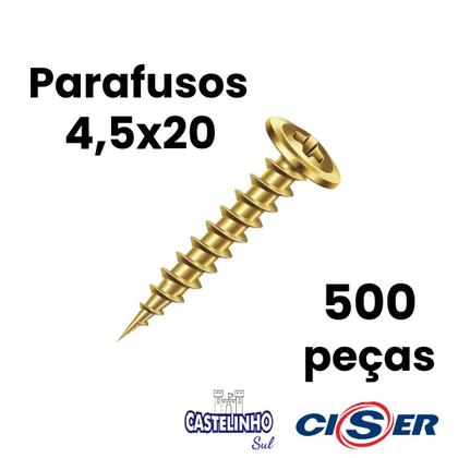 Imagem de Parafuso Flangeado Philips 4,5x20 P/ Madeira - 500un Caixa