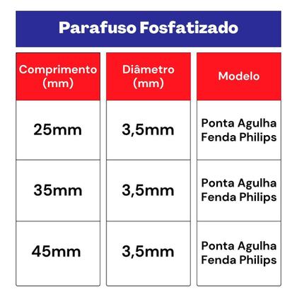 Imagem de Parafuso Fosfatizado Agulha 3,5X45Mm 32,0003 100Un - Nord