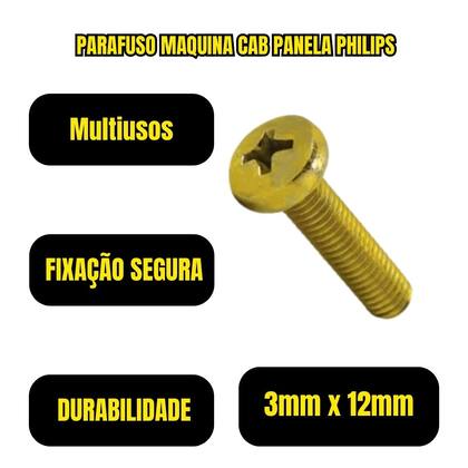 Imagem de Parafuso Máquina Phillips 3x12mm Bicromatizado 100 Unidades