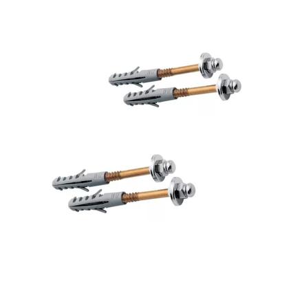 Imagem de Parafuso P/ Vaso Sanitário 8 mm Kit Completo 2 Un Latonado