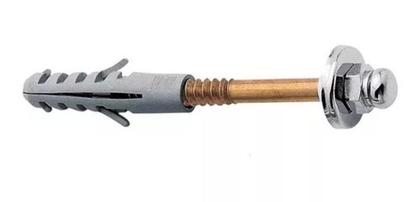 Imagem de Parafuso Vaso Sanitário 10 Mm Kit Completo 2 Un Latonado