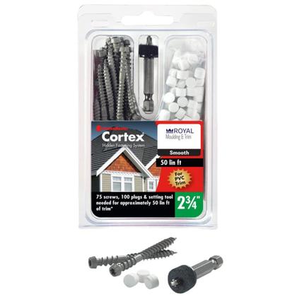 Imagem de Parafusos de acabamento FastenMaster Cortex No. 9 x 7 cm com plugues 75 unidades