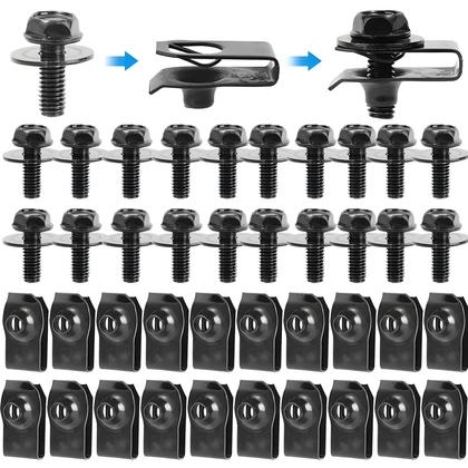 Imagem de Parafusos De Carro M6 Com Clips Em U Para Capô, Para-choque E Protetor De Guarda