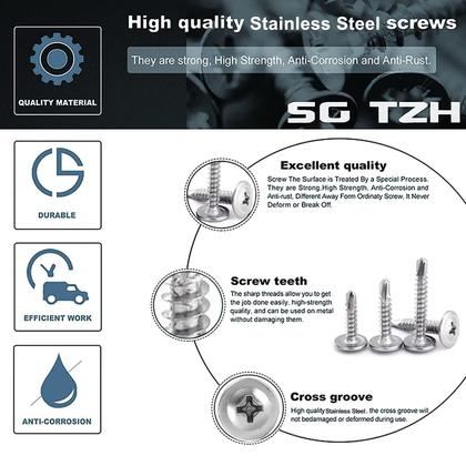 Imagem de Parafusos de chapa metálica 8 x 1-1/2 250PCS 410 em aço inoxidável