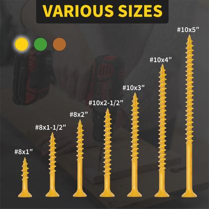 Imagem de Parafusos de convés FIXLINK 10 x 12,7 cm revestidos com epóxi 105 unidades resistentes à ferrugem