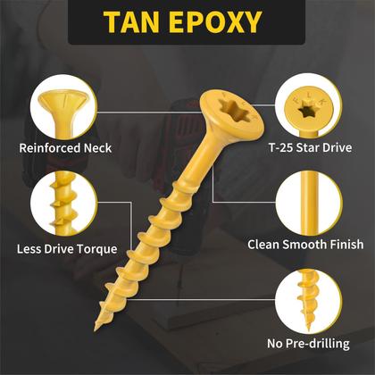 Imagem de Parafusos de madeira FIXLINK 1-5/8" revestidos com epóxi 310 PCS resistentes à ferrugem