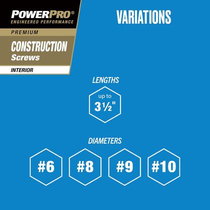 Imagem de Parafusos de madeira Power Pro 48584 9 x 7,62 cm revestidos com epóxi 83 unidades