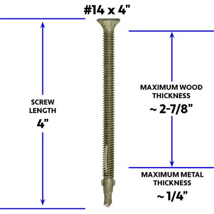 Parafusos Jake Sales 14x4 Reamer Tek Torx/Star Head de madeira para ...