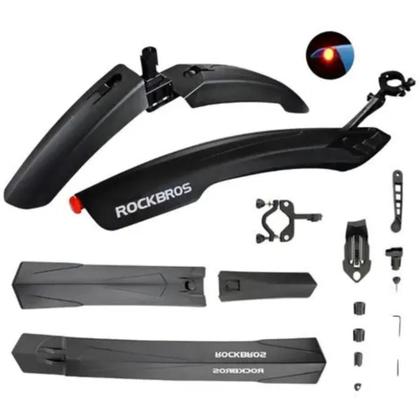 Imagem de Paralama para bike Bicicleta Rockbros Bike Dianteiro e traseiro Com Sinalizador