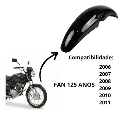 Imagem de Paralama Preto Cg Titan Fan125 2006 2007 2008 2009 2010 2011