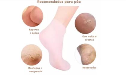 Imagem de Pares Meias Silicone Hidratante Anti Rachaduras 2unid