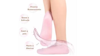 Imagem de Pares Meias Silicone Hidratante Anti Rachaduras 2unid