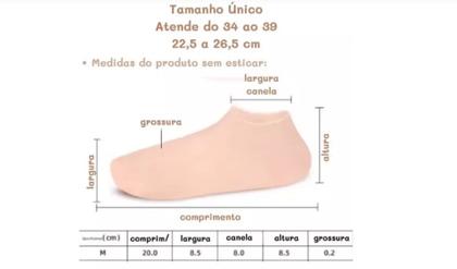 Imagem de Pares Meias Silicone Hidratante Anti Rachaduras 2unid