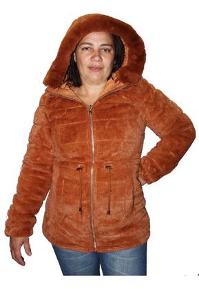 Imagem de Parka Feminina Dupla Face Teddy Ted Forrada Inverno Pelinhos