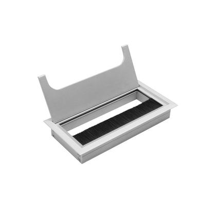 Imagem de Passa Cabo Max Alumínio Anodizado Retangular Para Mesas 8 X 16 Cm