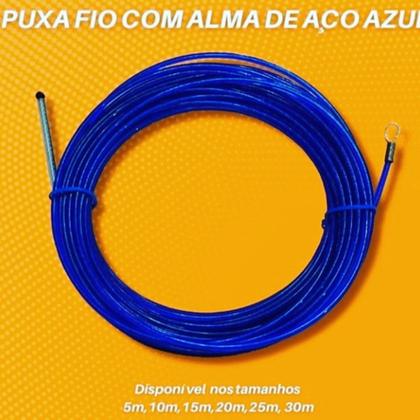 Imagem de passa fio alma de aço 20 metros ponta soldada