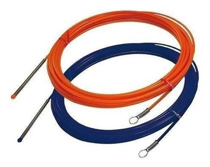 Imagem de Passa Puxa Fio 30 Metros Azul Alma Cabo De Aço Ponta Soldada