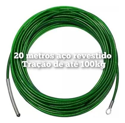 Imagem de Passa Puxa Guia De Fio Com Alma De Aço 20 Metros Verde