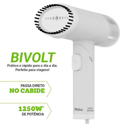 Imagem de Passadeira a Vapor Dobrável Philco 150ml 1250W Bivolt PVP06A Cor:Branco
