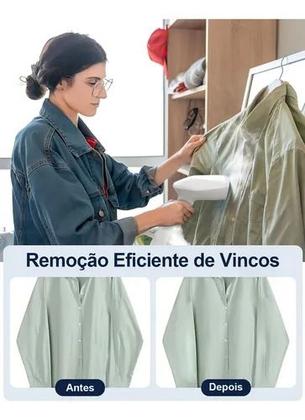 Imagem de Passadeira a Vapor Portátil 1500W Vaporizador de Roupas com Tanque 250ml Cabo 1,5m Vapor 20ml.min Temperatura 100 a 160C Vertical Rápida
