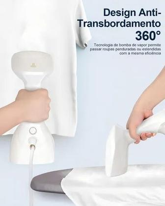 Imagem de Passadeira a Vapor Portátil 1500W Vaporizador de Roupas com Tanque 250ml Cabo 1,5m Vapor 20ml.min Temperatura 100 a 160C Vertical Rápida