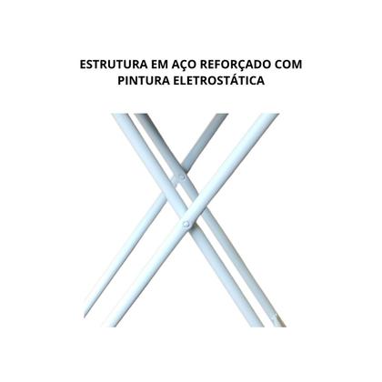 Imagem de Passadeira De Roupas Robusta Com Ajuste de Altura Passa Mangas e Porta Ferro Dobrável Em Aço Utilaço