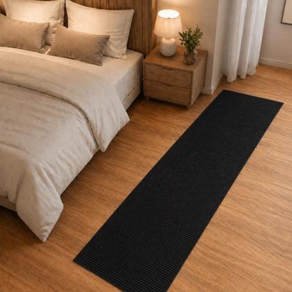 Imagem de Passadeira Emborrachada PVC Tapete 4 Metros x 43cm 45cm Largura Antiderrapante Preto