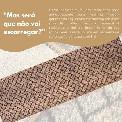 Imagem de Passadeira Estampado Gemotrica Na Cor Marrom Chocolate 050x4m Tapete Antiderrapante Polipropileno Resistente Moderno Durável