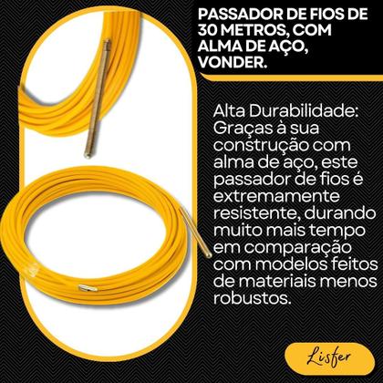 Imagem de Passador de Fios com 30 Metros, com Alma de Aço - Vonder