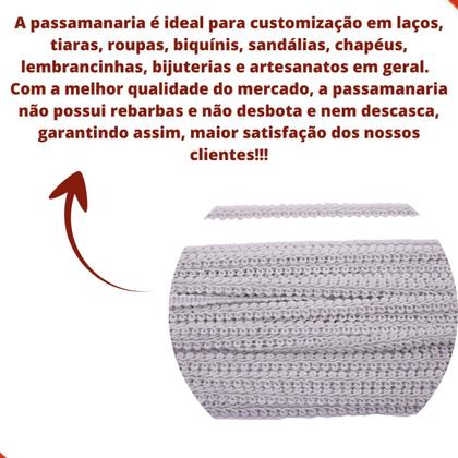 Imagem de Passamanaria trançado 9mm em poliester com 10 metros