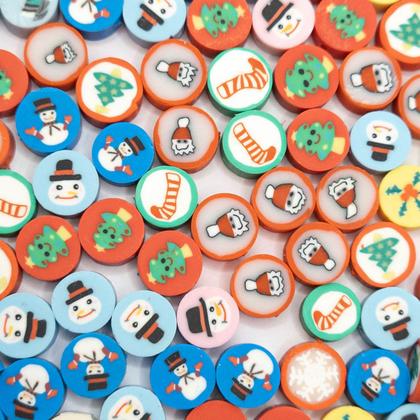 Imagem de Passante Natal Diversos Fimo Colorido 10mm 10pçs 6g