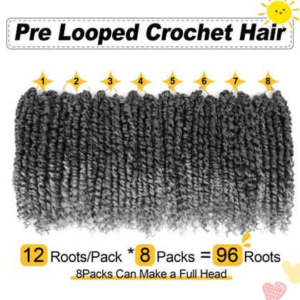Imagem de Passion Twist Hair Karida 25 cm, 8 pacotes, cinza para mulheres negras
