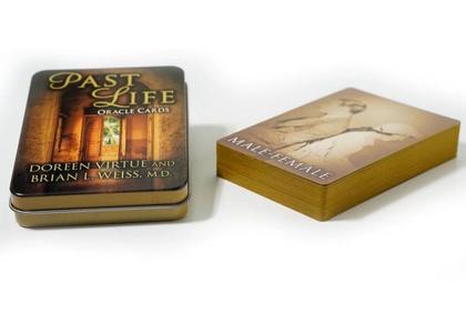 Imagem de Past Life Oracle Cards Em Lata Com Bordas Douradas Oráculo Das Vidas Passadas Baralho de Cartas de Tarô