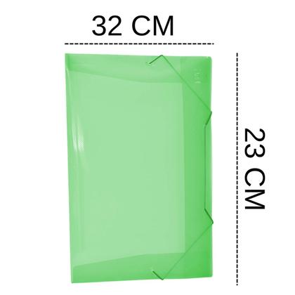 Imagem de Pasta Aba Elástica Organizadora de 40mm Com Lombo Ofício Verde Original