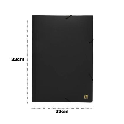 Imagem de Pasta Aba Ofício com Elástico Business Preta  Polibras