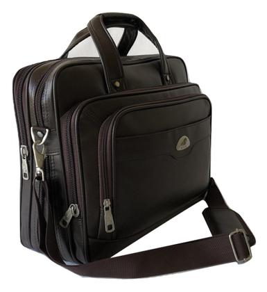 Imagem de Pasta Bolsa Alça Ombro e Mão Em Couro Masculina Feminina P Notebook Livros Documentos Trabalho