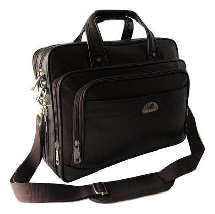Imagem de Pasta Bolsa Maleta Couro Masculina Alça Ombro e Mão P Notebook Livros Trabalho Moda Casual